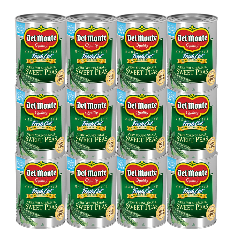 Del Monte Very Young Sweet Peas in a can, ready-to-eat side dish for busy weeknights.