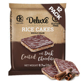 Deluxe & Bla Bla dark chocolate rice cakes 12-pack offer a crispy, low-calorie snack.