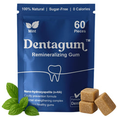 Dentagum gum with nano-hydroxyapatite supports enamel surfaces during daily use.