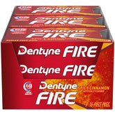Dentyne Fire Spicy Cinnamon nine-pack front view, portable freshness for on-the-go breath protection.