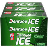 Dentyne Ice Spearmint 9-pack front view shows portable freshness for meetings.