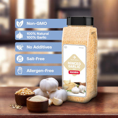 Dependable Foods Minced Garlic jar sizzling in a pan enhances a stir-fry with bold flavor.