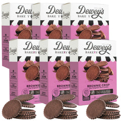 Dewey's Bakery Brownie Crisp Moravian Cookie Thins pack of six, ideal for on-the-go snacking.
