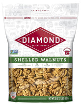 Diamond of California shelled walnut halves in a bowl, ready for baking or snacking.