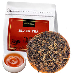 DIAN MAI HAO Yunnan Golden Special tea leaves showing premium organic harvest for bright flavor.