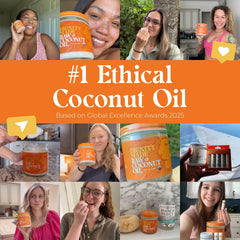 Dignity Coconuts cooking oil pour highlighting neutral taste and aroma