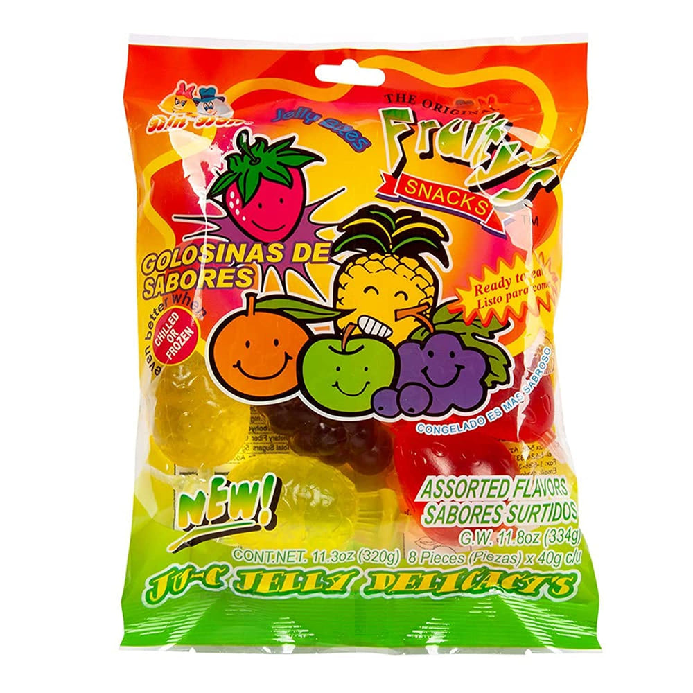 Din Don JU-C Jelly candy unwrapped with twist-top for a playful snack