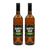 Dirty Sue two-pack bottles on the bar, ready for craft cocktails.