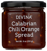 Divina Calabrian Chili Orange Spread jar, ideal for cheese boards and snacking