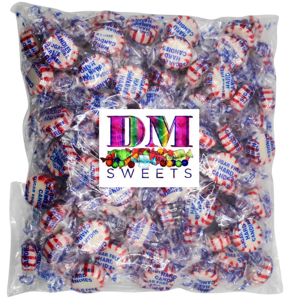 DM Sweets Sugar Free Peppermint Starlights bulk bag for sharing and on-the-go minty snacking.