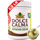 Dolce Calma pistachio cream jar, silky spread for toast and pastries.