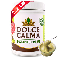 Dolce Calma pistachio cream jar, silky spread for toast and pastries.