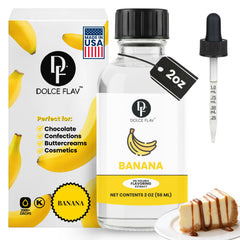 Dolce Flav banana extract bottle adds ripe banana flavor for baking