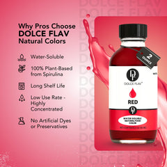 Dolce Flav beet extract color swatches illustrate vibrant, even color without artificial additives.