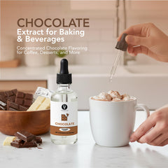 Dolce Flav chocolate extract being poured into coffee for depth
