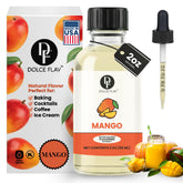 Dolce Foglia Mango Extract bottle shows alcohol-free mango flavor for baking and drinks.