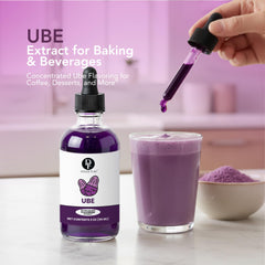 Dolce Flav measured dropper enables precise, sugar-free ube flavor additions.