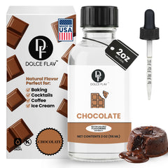 Dolce Flav chocolate extract dropper adds a rich cocoa note to recipes