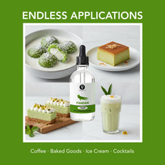 Custard or dessert preparation featuring Dolce Flav Pandan for aroma.