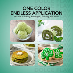 Dolce Flav green coloring for baking cupcakes with bright tint.