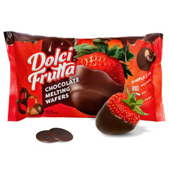 Dolci Frutta chocolate melting wafers in bag, ready to melt for dipping.