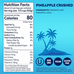 Dole crushed pineapple closeup texture shows natural fruit pieces