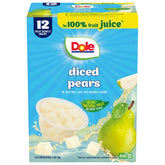 Dole diced pears in 100% juice, ready-to-eat healthy snack.