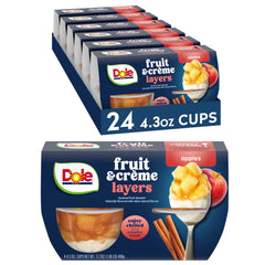 Dole Fruit Bowls Apples & Creme Layers close-up with creamy vanilla creme and diced apples