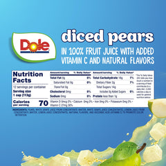 Dole fruit bowls snacks in a 4 oz cup, ideal for lunch.