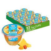 Dole Fruit Bowls tropical-fruit-juice cup in hand, convenient on-the-go snack