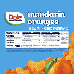 Dole mandarins orange gel closeup: juicy segments with bright gel texture for kids
