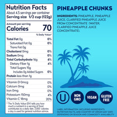 Dole Pineapple Chunks pre-cut fruit bowl, ready to eat on the go.