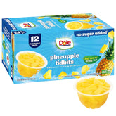 Dole Pineapple Tidbits no sugar added in a bowl for a quick snack.