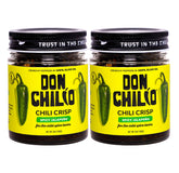 Don Chilio Mild Jalapeño Chile Crisp bottle adds crisp heat to meals.