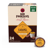 Don Francisco's caramel coffee pods 24-count box for easy daily use.