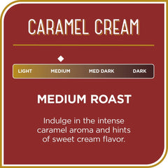 Don Francisco's caramel cream coffee cup steaming for a comforting morning