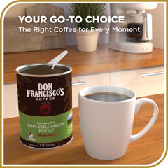 Don Francisco's decaf aroma floral; delicate fragrance enhances a calm morning
