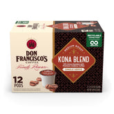 Don Francisco's Kona Blend pods front view for quick, flavorful mornings.
