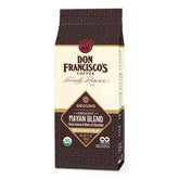Don Francisco's Mayan Blend ground coffee bag preserves freshness for rich mornings.