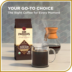 One-way valve on the bag helps retain aroma for Don Francisco's Mayan Blend.