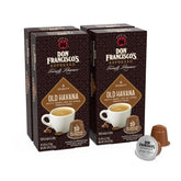 Don Francisco's Old Havana pod packaging preserves freshness in aluminum capsules.