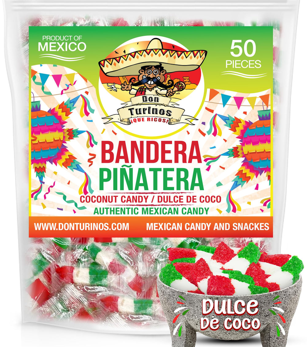 Don Turinos Bandera fiesta pack coconut candy for celebrations and sharing.