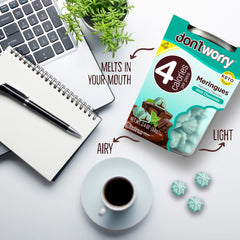 Don't Worry meringue cookie 4-pack packaging for sharing.