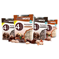 Don't Worry hazelnut chocolate meringue cookie, crisp shell with soft center and gluten-free snack.