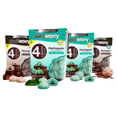 Don't Worry meringue cookie mint chocolate center for guilt-free indulgence.