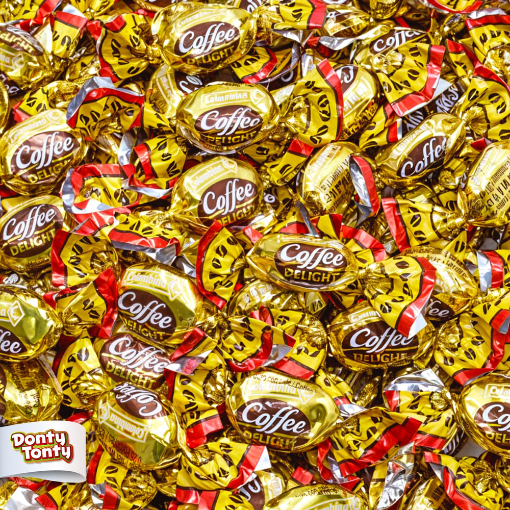 Donty-Tonty coffee-flavored hard candy in a 1lb bag ready for sharing.