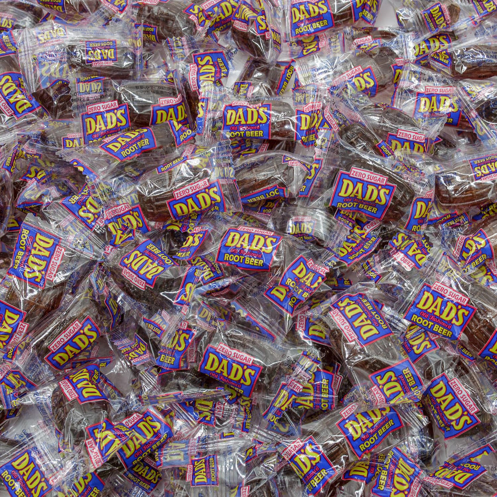 Donty-Tonty Dad's Root Beer Barrels bulk bag front view for easy sharing.