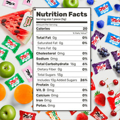 Donty-Tonty Zotz assorted fruit flavors visible in a transparent bag.