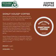 Donut House Collection pods display Orthodox Union Kosher certification for trusted quality