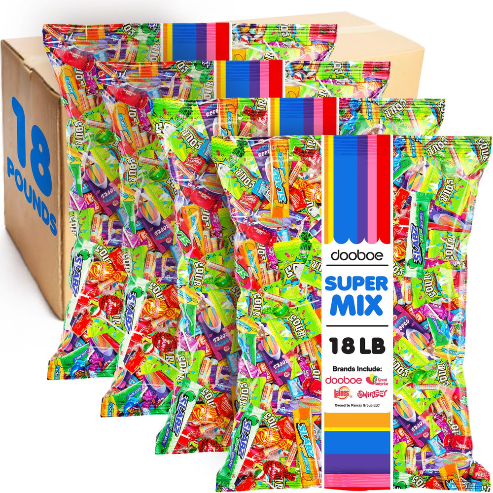 Dooboe Huge Candy Assortment bag of colorful wrappers for bulk party favors.